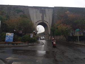 On the way from the metro at Ji Ming Temple Vegetarian Diet in Nanjing