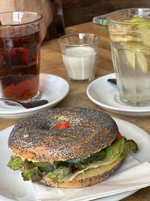 Poppy seed bagel  at Bagels & Coffee in Potsdam