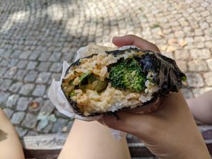 Broccoli sandwich at Onigirazu in Prague