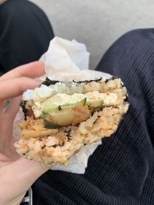 Kimchi onigirazu  at Onigirazu in Prague