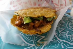 Patacones veganos. at Vegan Cocina Viva Cali in Cali