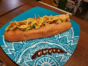 ¿Ya probaste el nuevo veggie dog mexicano?... at Vegan Cocina Viva Cali in Cali