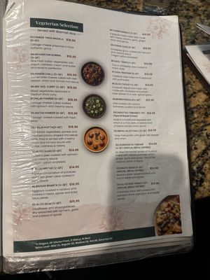 Menu page 5  at Everest Cuisine in Worthington