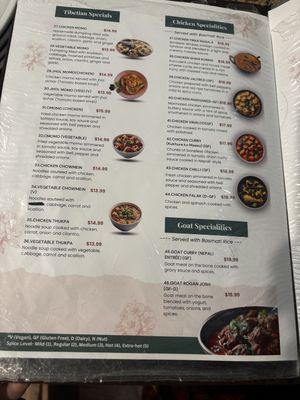 Menu page 2  at Everest Cuisine in Worthington