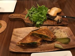 King Oyster Mushroom(Eringi) & Ratatouille Sandwich at Roo Cafe & Bar in Tokyo
