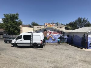 Side wall mural with our rig  at Love Cafe  in Oakhurst