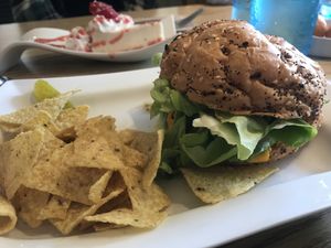 beyond burger! so GOOD at Love Cafe  in Oakhurst