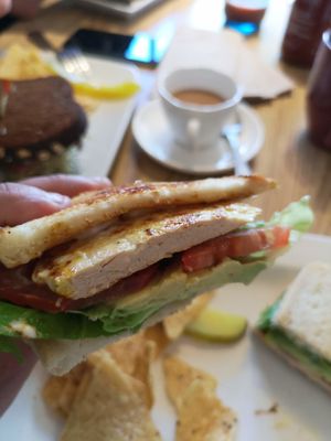 best "chicken" sandwich ever at Love Cafe  in Oakhurst