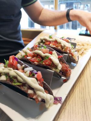 tempeh tacos at Love Cafe  in Oakhurst