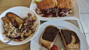 Reuben, meatball sub, and the best fries at Love Cafe  in Oakhurst