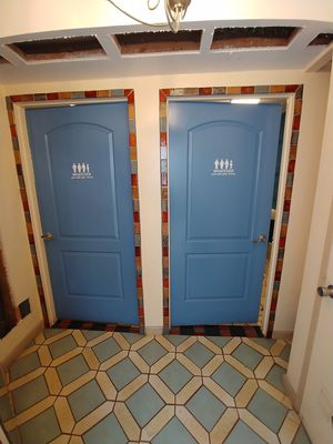 Non Gender Restrooms outside at Love Cafe  in Oakhurst