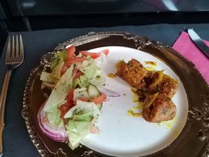 Spicy vegan chicken Koftas at Kohinoor van India in Groningen