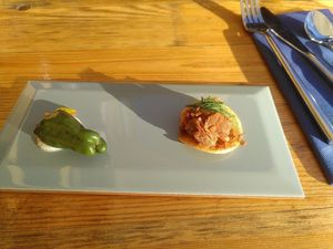 Amuse-Gueule (accompanied by rose wine) at Achterwerk in Groningen