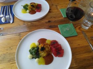 Main course (with red wine) at Achterwerk in Groningen