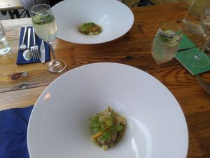 Last course (accompanied by herbal Gin&Tonic) at Achterwerk in Groningen