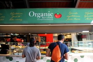 Organic Barcelona stall at La Boqueria, photographed on 2nd July 2016.  at Organic - Boqueria in Barcelona