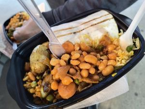 Vegan hummus wrap at Organic - Boqueria in Barcelona