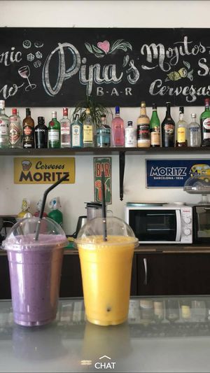 Berry and mango smoothies  at Pipa's Bar in Barcelona