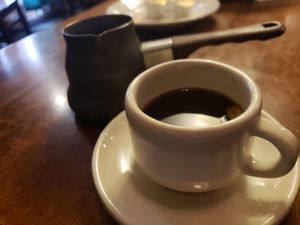 Turkish coffee to get my mind right! at Aladdin Mediterranean Grill in Jackson