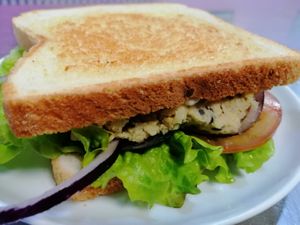 Vegatun(vegan tuna) sandwich for vegetarian and vegan people, and much more!!! 🥪🥪 at Rocket Café in Tenerife