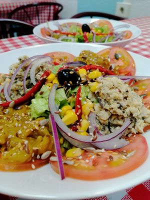 Exclusive vegatun(vegan tuna) salad  for vegan and vegetarian people at Rocket Café in Tenerife