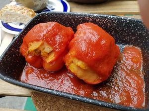 stuffed bell peppers - oven dish at All About Eve in Hasselt
