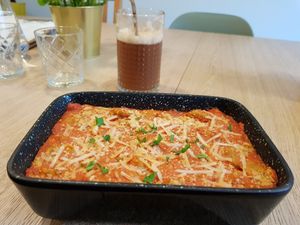 The food is great here! Friendly people almost like friends 💕 this place is 100% vegan! at All About Eve in Hasselt