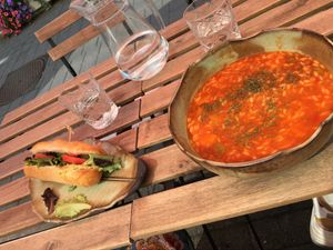 Namak broodje and lentil soup  at All About Eve in Hasselt