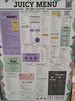 Menú at Juicy Avenue in Gran Canaria