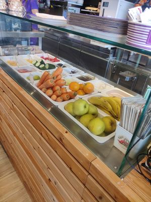 Fresh fruits and veggies on display at Juicy Avenue in Gran Canaria