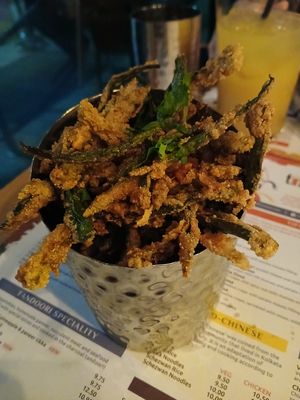 Okra fries at Indian Tiffin Room  in Manchester