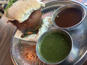 Vada pav   at Indian Tiffin Room  in Manchester