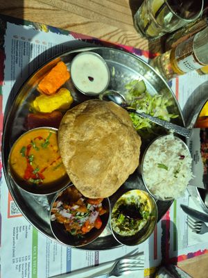Vegetarian thali at Indian Tiffin Room  in Manchester