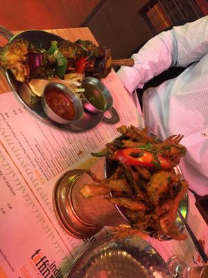 Tandoori broccoli and okra fries  at Indian Tiffin Room  in Manchester