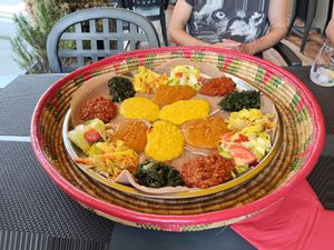 Mixed platter at Mesob in Zurich