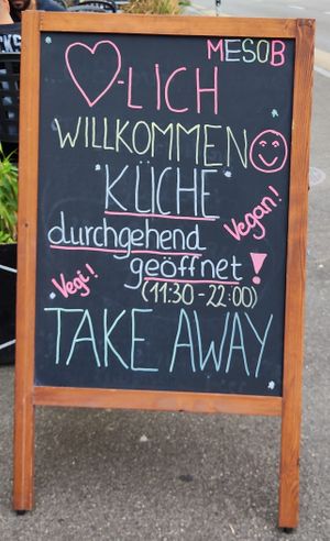 Vegan ad at Mesob in Zurich