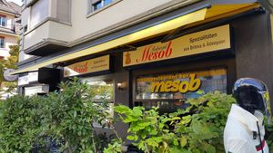 Exterior and outdoor seating at Mesob in Zurich