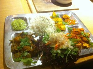 Thali with extra rice (intead of non-vegan bread) at W Der Imbiss - Prenzlauer Berg in Berlin