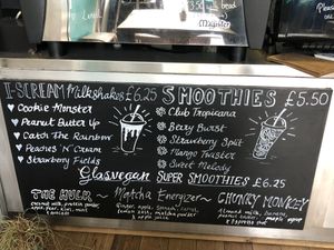 Menu at The Glasvegan in Glasgow