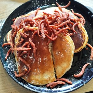 Pancakes and bacon at The Glasvegan in Glasgow