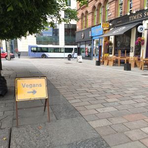 This way to good food at The Glasvegan in Glasgow