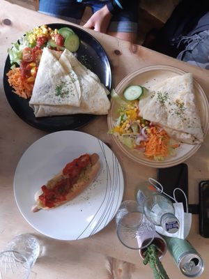 Hot dog and crepes at The Glasvegan in Glasgow