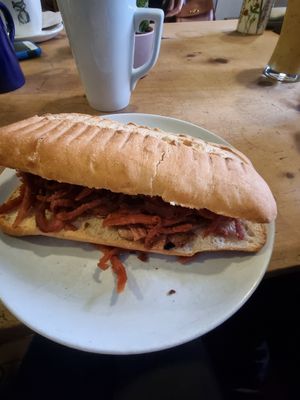 'Posh' roll with bacon and maple at The Glasvegan in Glasgow