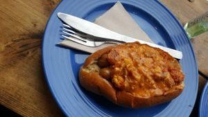 Kimchi cheez not-dog at The Glasvegan in Glasgow