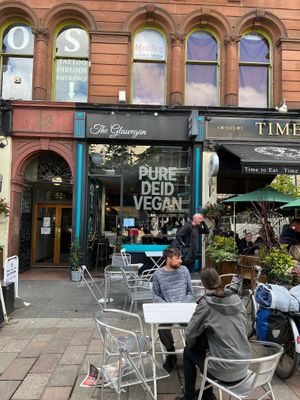 Exterior, inside & outside seating  at The Glasvegan in Glasgow