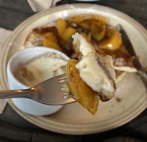 Peach beach brown sugar pancakes   at The Glasvegan in Glasgow