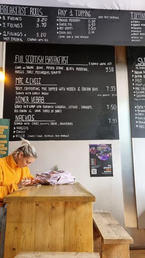 Menu board 2022 at The Glasvegan in Glasgow