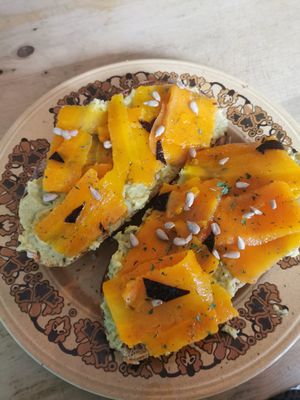 Carrot lox peacado toast at The Glasvegan in Glasgow