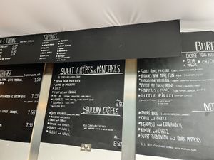 Written menu inside  at The Glasvegan in Glasgow