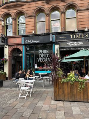 Outside  at The Glasvegan in Glasgow